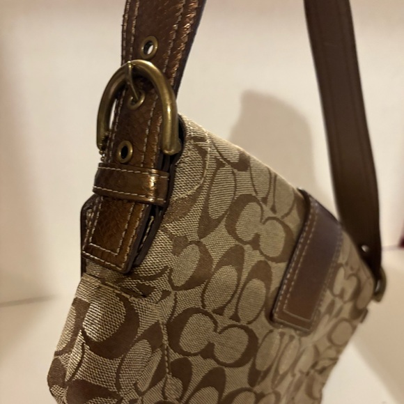 Coach Vintage 2005 Signature Flap Shoulder Bag W/Snake Skin Bronze  8K38 - Picture 13 of 15